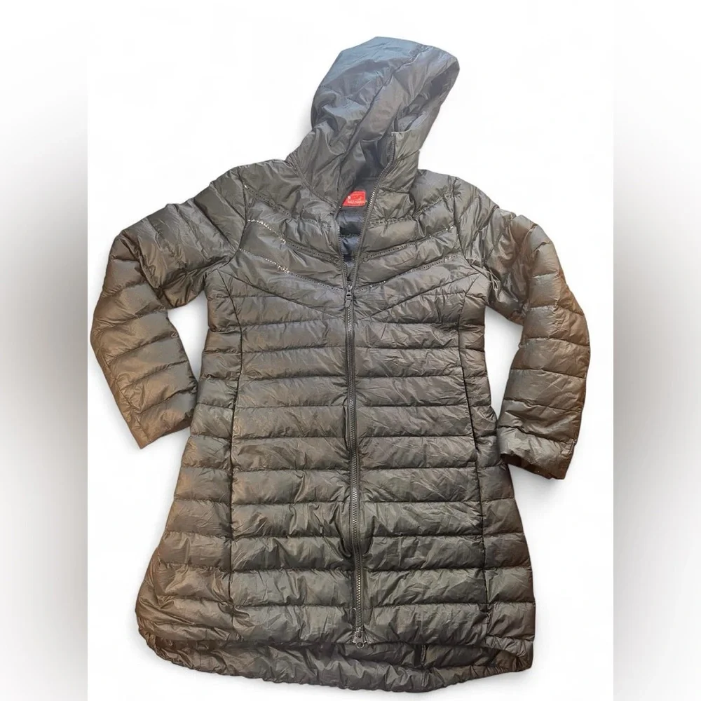Nike Tech Women’s Aeroloft Down Fill Hooded Black Parka‎ Jacket Size Medium